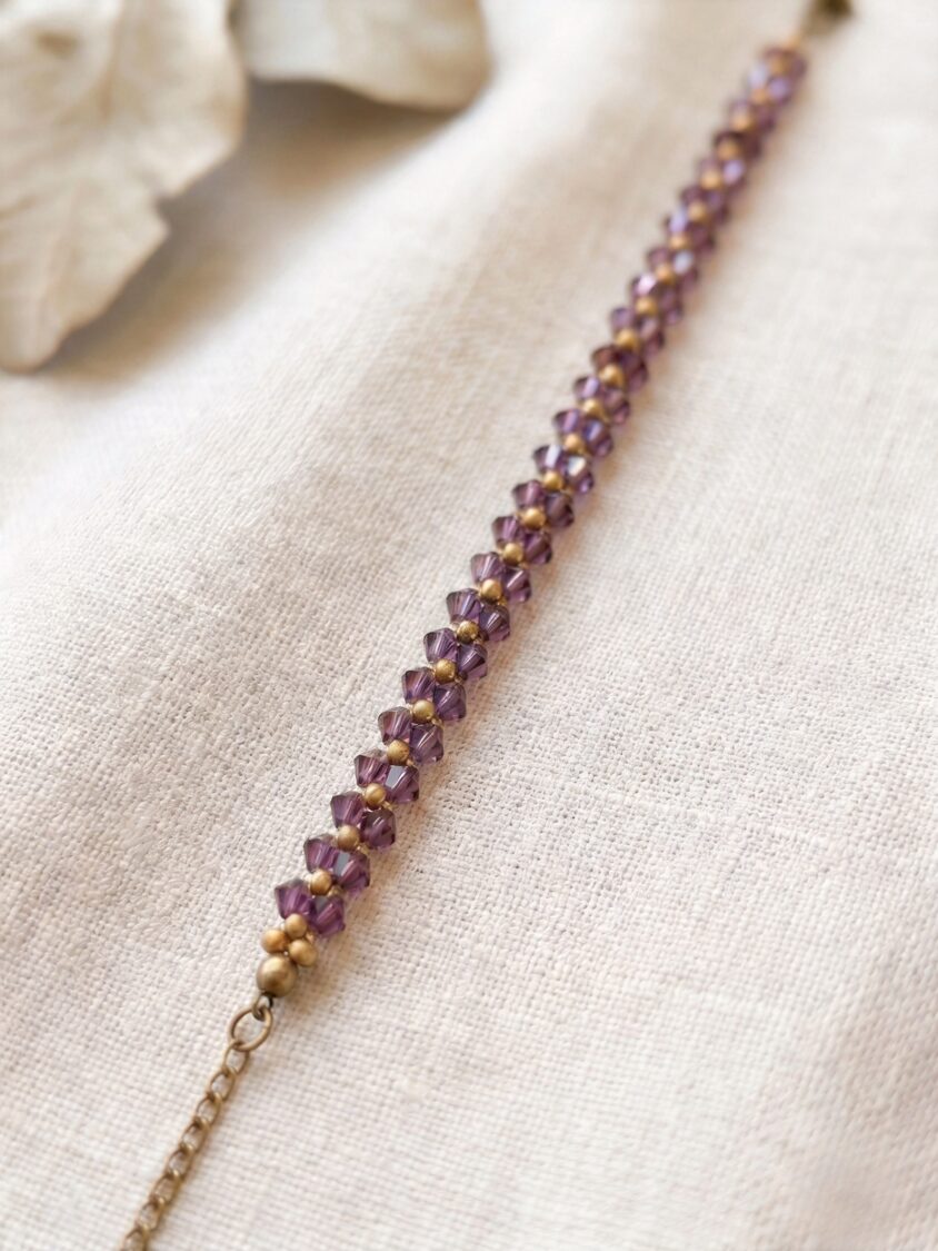 L'Ancrage Source, bracelet cristal facetté et perles